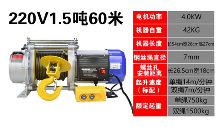 220V1.5噸電動(dòng)提升機