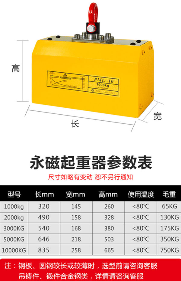 多功能自動(dòng)永磁起重器規格尺寸